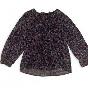 J Crew Cottagecore floral ruffled blouse top puff sleeve gathered wrist button M